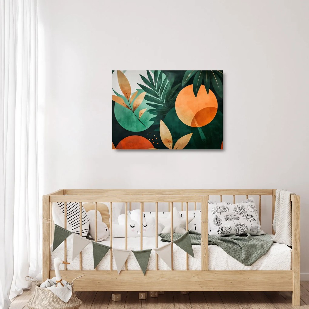 Obraz na szkle - Geometryczne motywy naturalne (70x50 cm)