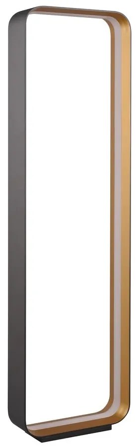 Czarna lampa stojąca LED ze sterowaniem głosowym/mobilną aplikacją i metalowym kloszem (wysokość 109 cm) Cizione – CINQUE