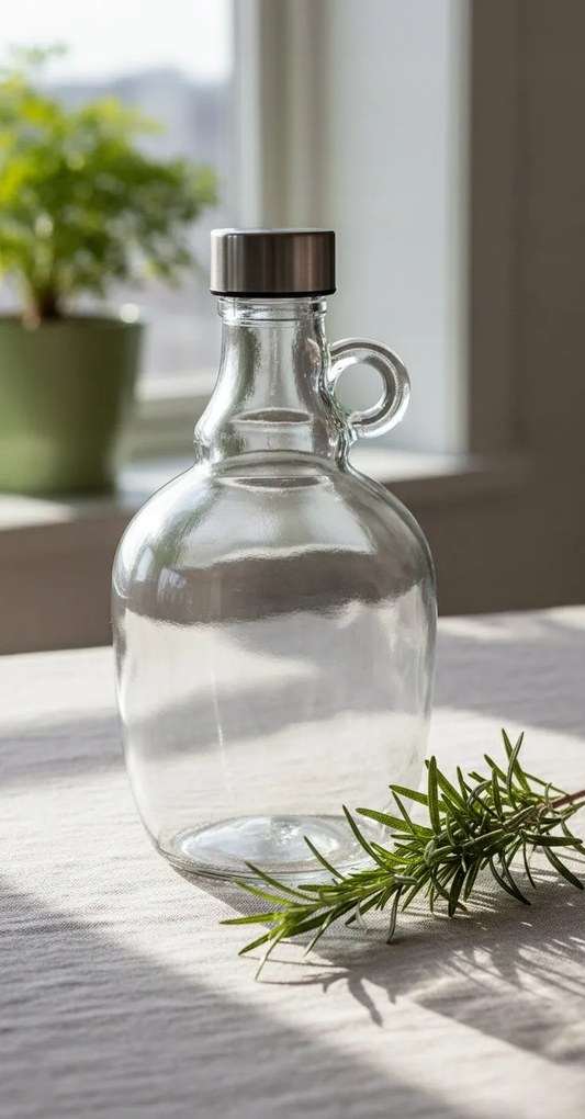 Karafka szklana Butelka Galon 1000ml Ucho Dama Na Wino Whisky Grube Szkło