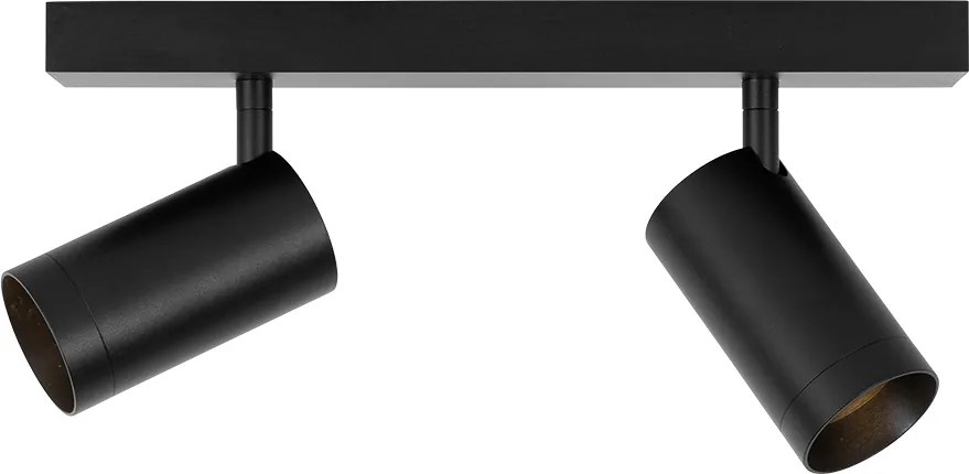 Nowoczesny plafon z reflektorami czarny regulowany 2-światła - Jeana Luxe