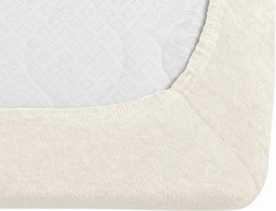 PrzytulneMieszkanie.pl Frotte prześcieradło EXCLUSIVE jasnokremowe 180 x 200 cm