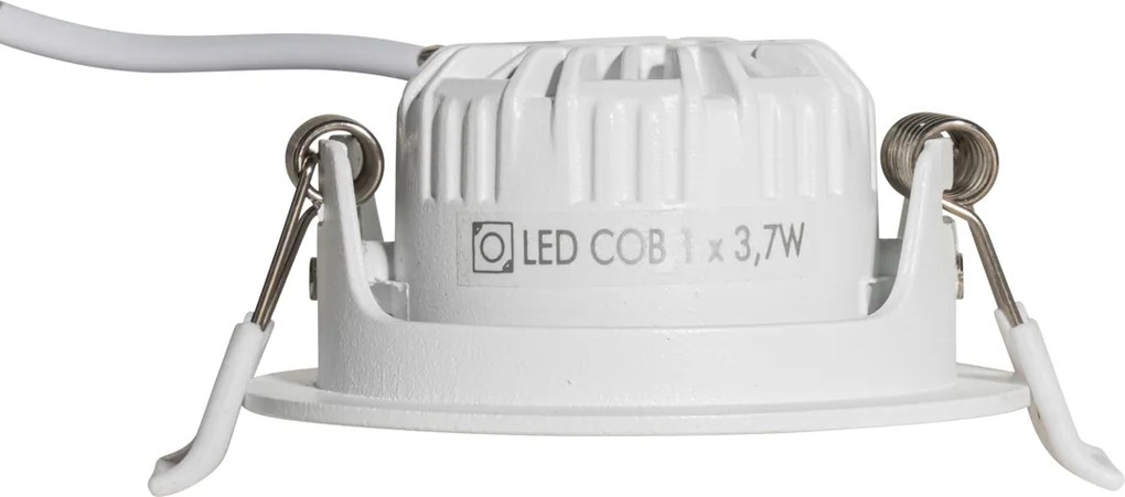 Zestaw 6 białych uchylnych reflektorów wpuszczanych 6,5 cm, zintegrowane LED, IP54, ultracienkie - Pupil