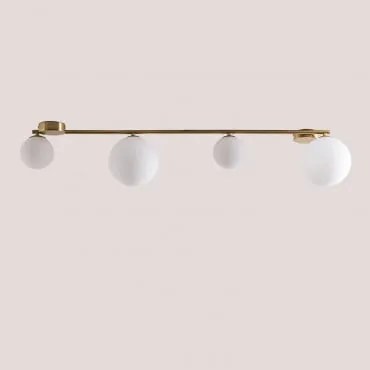 Plafon Sufitowy Z Żelaza Z 4 Kulami Ze Szkła Uvol Złoto - Sklum