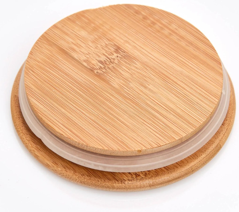 Ceramiczny pojemnik STRIPES z bambusową pokrywką, 900 ml, ZELLER