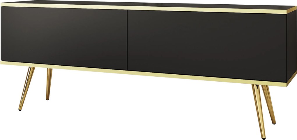 Szafka RTV wisząca VENEZIA 135 cm do Salonu pod Telewizor - Czarny