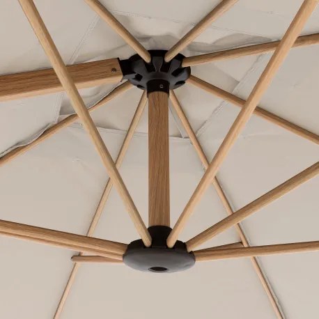 ALU WOOD 220 x 300 cm - wahadłowy parasol ogrodowy z drążkiem bocznym z ochroną ULTRA UV : Substancja Desen - 820