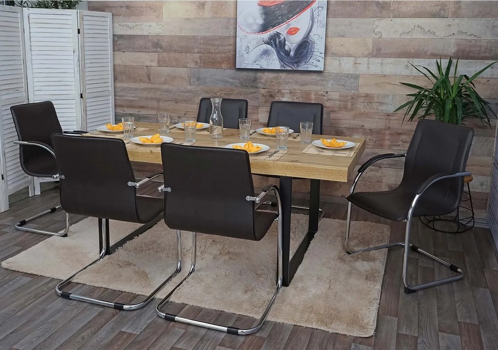 Krzesło do jadalni Perm (zestaw 6 sztuk),  brązowy