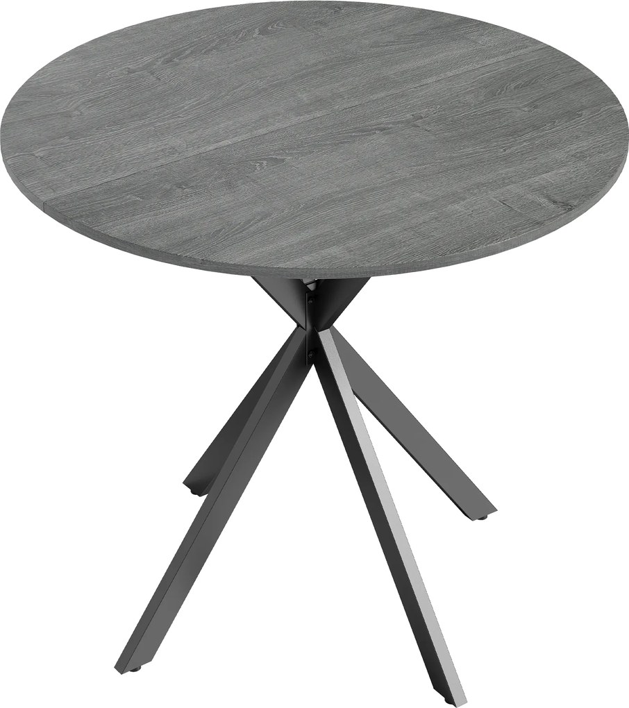 HOMCOM Okrągły stół kuchenny, 80 cm, kompaktowy blat, płyta wiórowa, metal, szary | Aosom PL