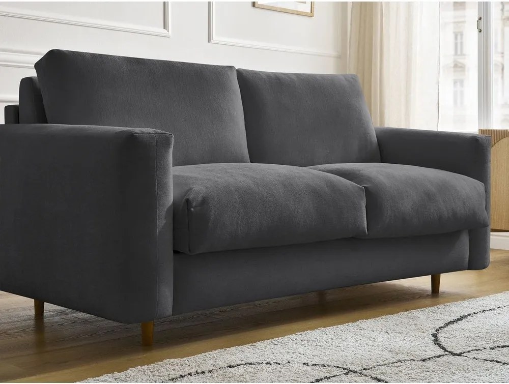 Czarna sofa do spania/rozkładana 220 cm Cocoone – Bobochic Paris