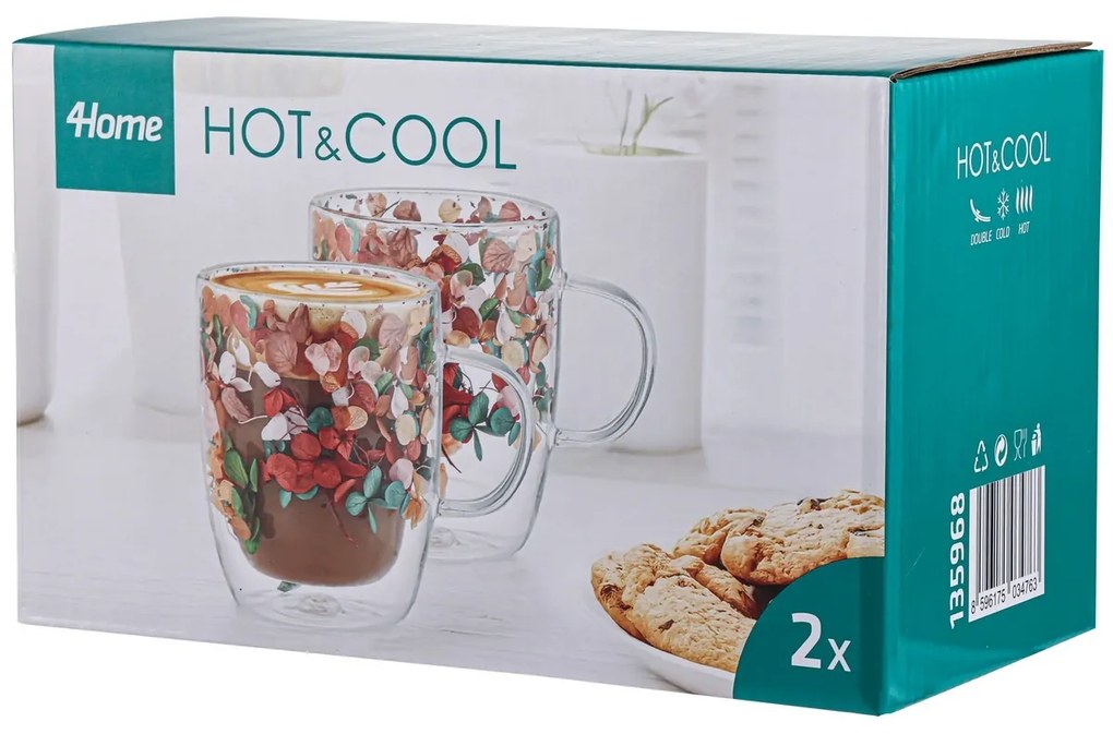 4Home Szklanka termiczna Bloom Hot&Cool 400 ml, 2 szt.