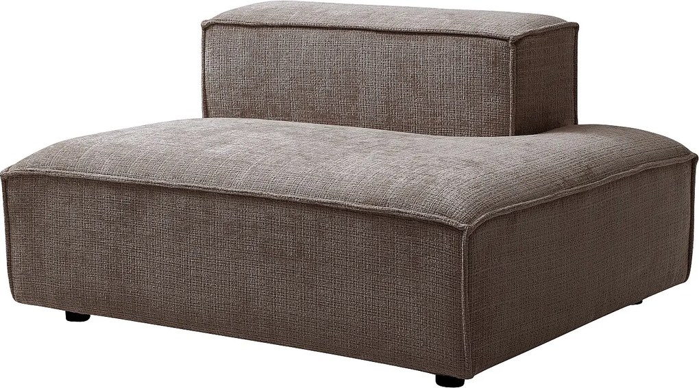 Prosta szezlong z tkaniny chenille w kolorze taupe RUZOLO