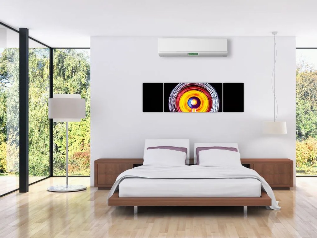 Obraz świateł w kręgu (170x50 cm)