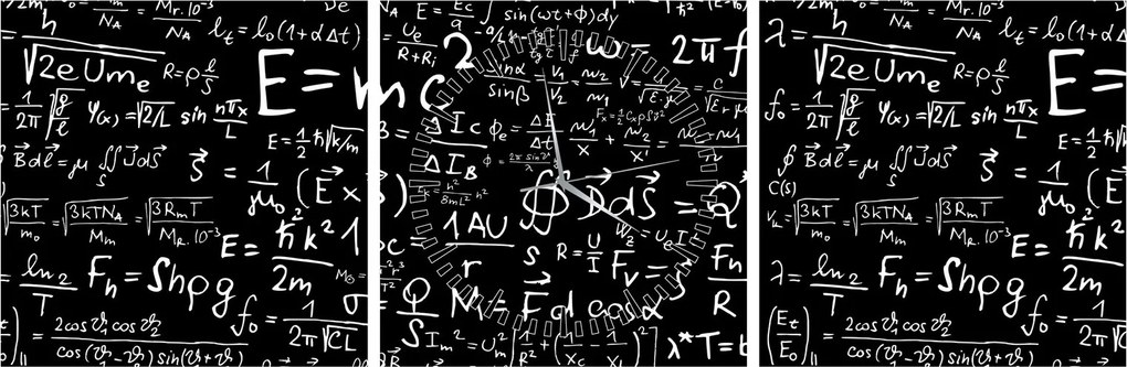 Obraz - Matematyka (z zegarem) (90x30 cm)