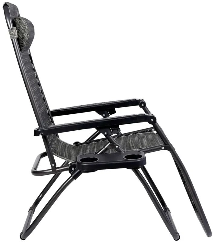 Brązowy składany leżak ogrodowy S2-P54