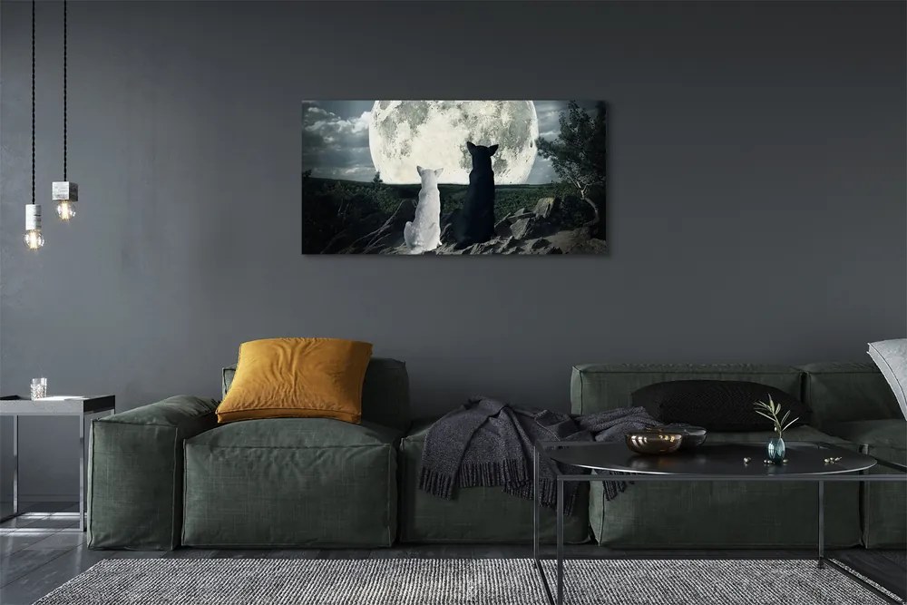 Obraz na płótnie Wataha Wilków przy Pełni Księżyca