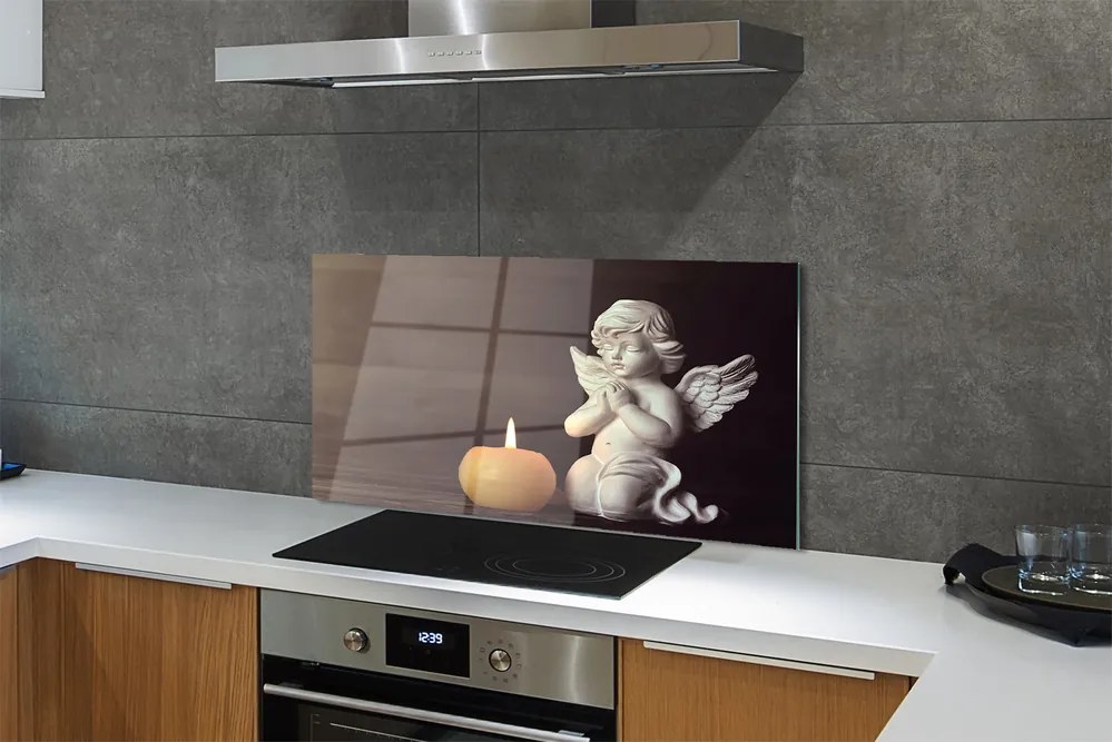 Panel Kuchenny Szklany Modlitwa Anioła przy Świecy