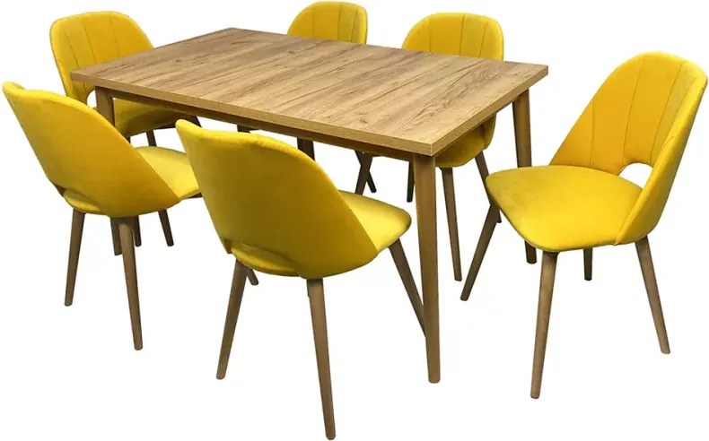 Funkcjonalny zestaw mebli jadalnianych - rozkładany stół Walter i ergonomiczne krzesła Gustaw II