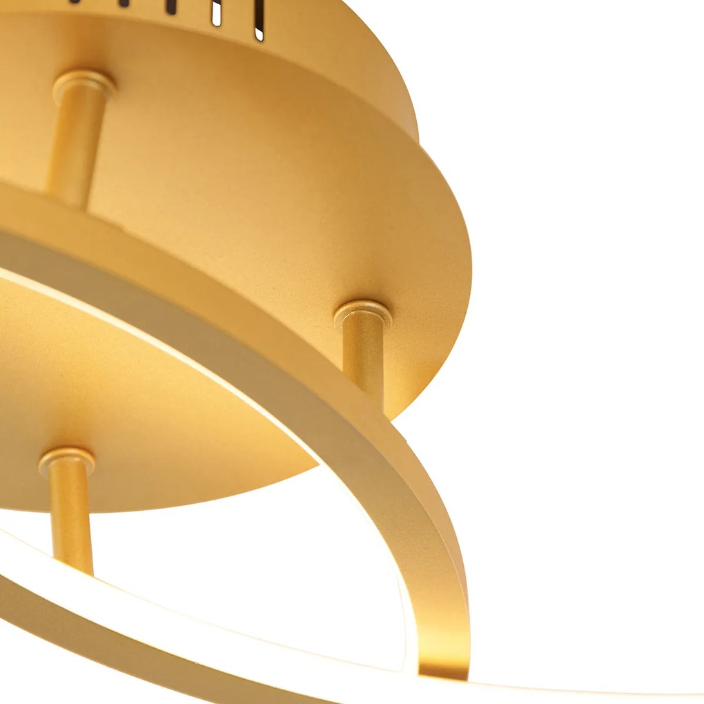 Złota lampa sufitowa 78 cm z wbudowanym LEDem 3-stopniowy ściemniacz - RowinDesignerski Oswietlenie wewnetrzne
