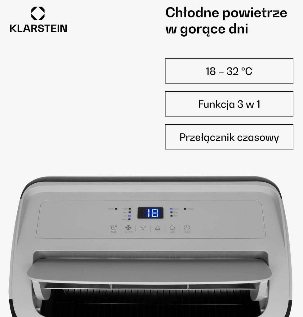 Klarstein Grandbreeze 14000 BTU Klimatyzacja Przenośna Czarny