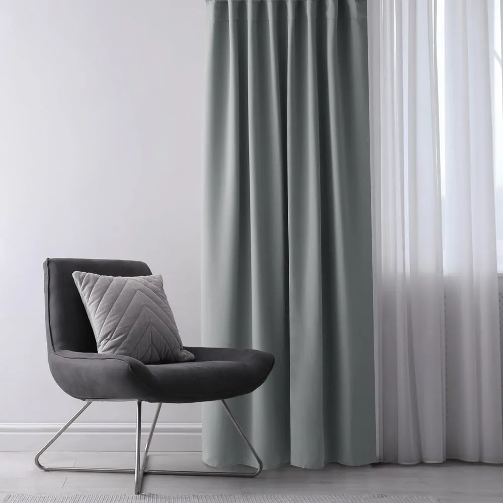 Szara zasłona zaciemniająca 140x270 cm Eyelets – Restilo