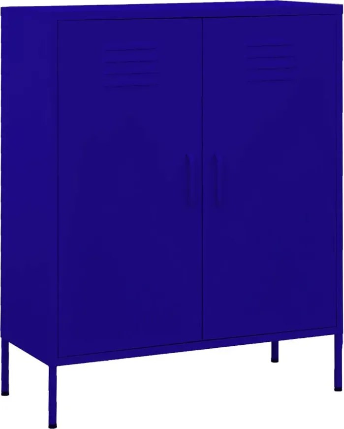 Granatowa szafka gospodarcza w stylu industrialnym H6-D23