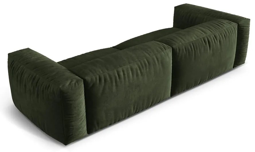 Zielona aksamitna sofa modułowa 320 cm Martina – Micadoni