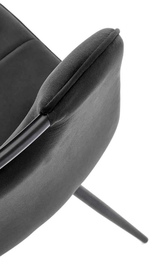 Krzesło czarne z rączką, velvet, tapicerowane, z uchwytem K521