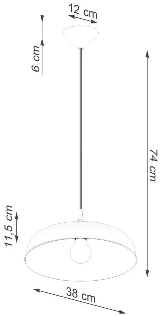 Czarna nowoczesna lampa wisząca metalowa - A641-Pevo