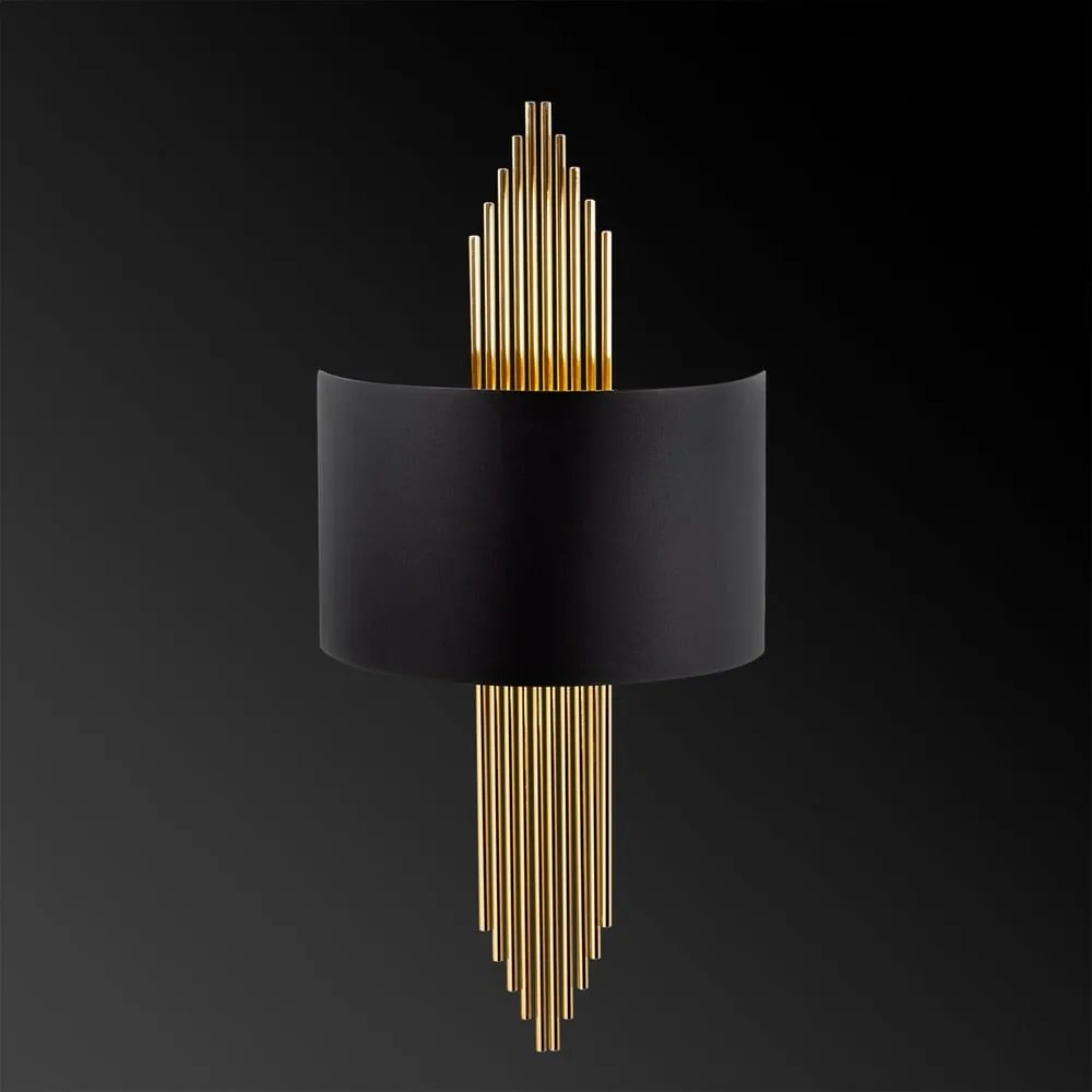 Czarny/w kolorze złota kinkiet Rayi – Opviq lights