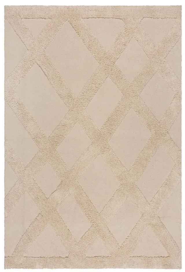 Beżowy bawełniany dywan 80x150 cm Tessa Diamond – Flair Rugs