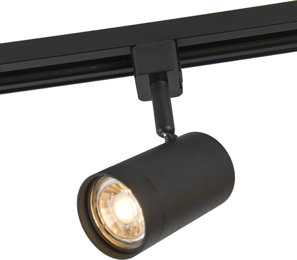 System szynowy 1-fazowy z 6 regulowanymi czarnymi reflektorami - Magnax Jeana