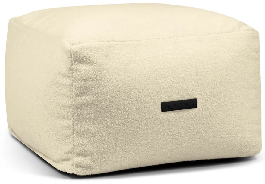 Kremowy worek do siedzenia z materiału bouclé Softbox MooG – SLOWDOWN
