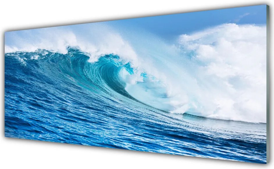 Panel Szklany Wzburzone Fale pod Niebem