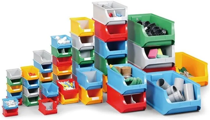 Plastikowe pojemniki PLUS 2, 102 x 160 x 75 mm, niebieskie, 24 szt.