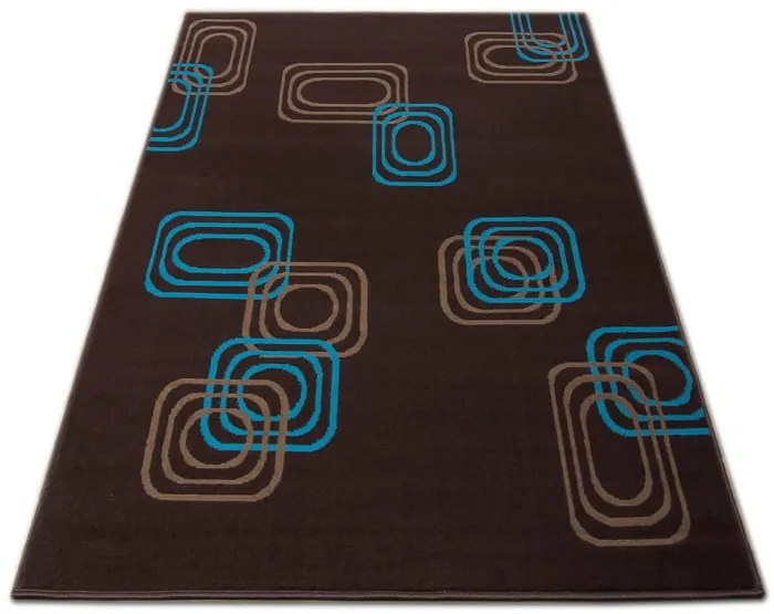 Dywan  Dywan nowoczesny Kwadraty brązowy 140 cm x 200 cm