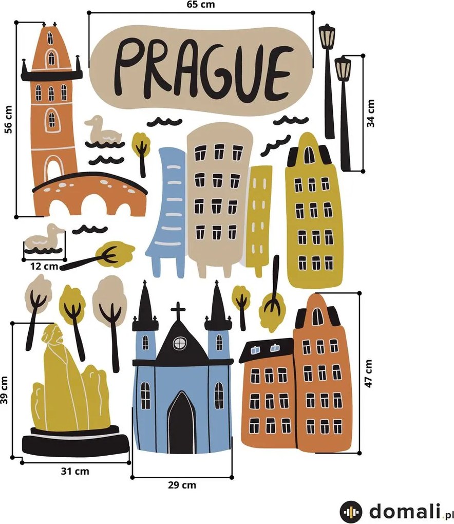 Naklejki na ścianę - Praga II.