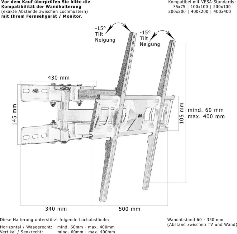 Uchwyt ścienny do telewizora PRO MY232