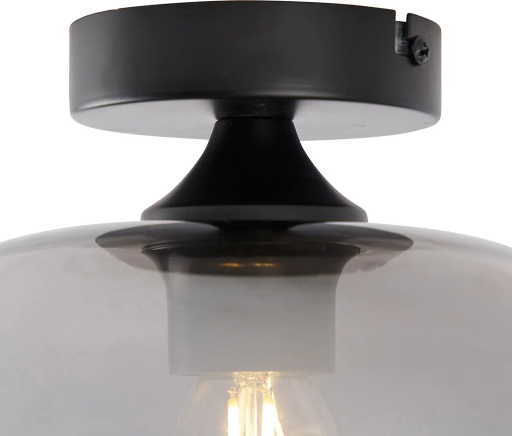 Inteligentna lampa sufitowa czarna z przydymionym szkłem, w tym WiFi P45 - Busa