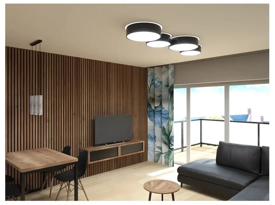 Czarna lampa sufitowa Sollux Atis