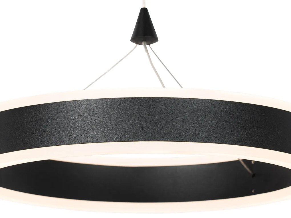 Lampa wisząca czarna 30 cm z 3-stopniowym ściemnianiem LED - LyaniDesignerski Oswietlenie wewnetrzne