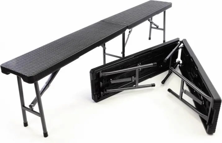 Zestaw dwóch ławek ogrodowych rattanu design 180 x 25 x 43cm