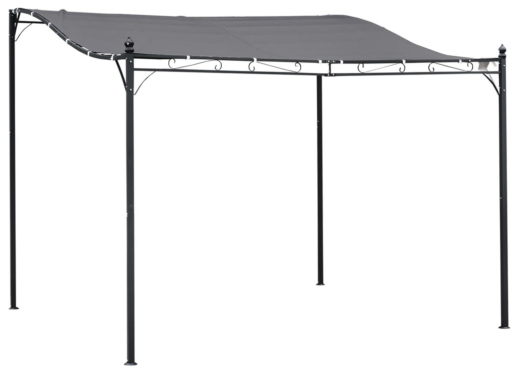 Outsunny Pergola 3x3 297x297cm Pergola z zakrzywionym dachem na taras Aosom PL