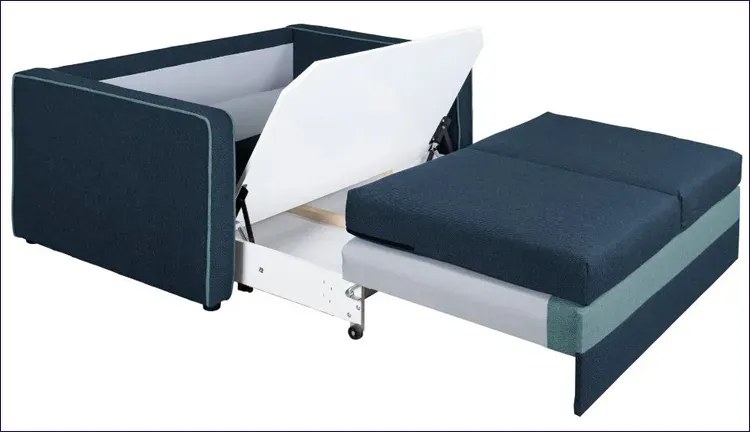 Granatowo-niebieska sofa z pojemnikiem - Morivo