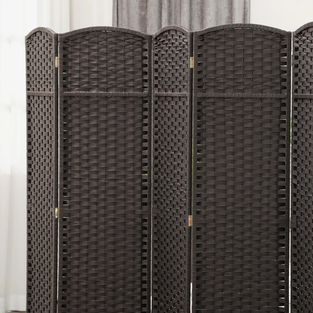 HOMCOM 6-częściowy parawan, składana osłona, ścianka działowa do salonu, sypialni, biura domowego, Brązowy