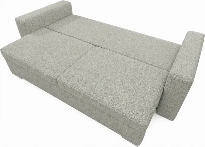 Sofa z Funkcją Spania DRAVOS Szara Boucle Japandi