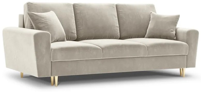 Sofa MOGHAN by Micadoni, beż welur, rozkładana
