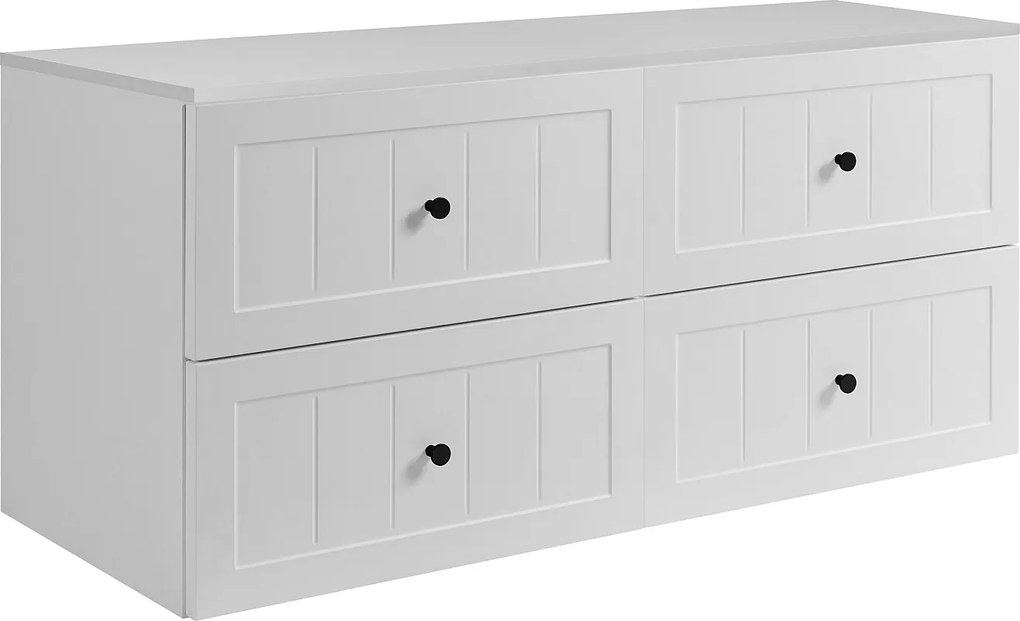 Zestaw mebli łazienkowych pod umywalkę, biała, 160 (2 x 80) x 46 x 58 cm , 3 kolory uchwytów w zestawie