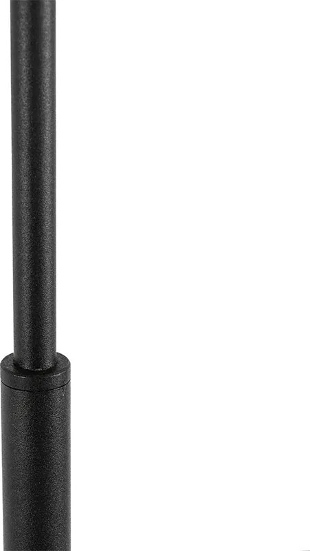 Nowoczesna lampa stojąca czarna ze złotym okrągłym kloszem - VT