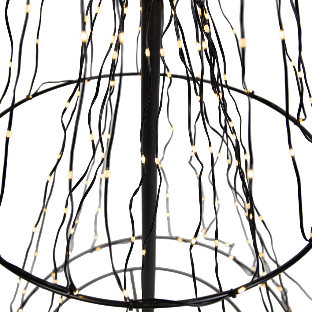 Zewnetrzna Świąteczna lampa podłogowa czarna drzewko 150 cm z LED z timerem IP44 - Ugoku Oswietlenie zewnetrzne