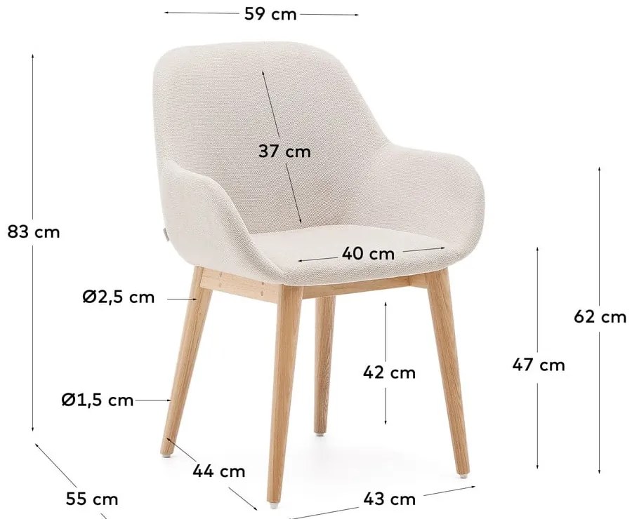Beżowe krzesło Konna – Kave Home